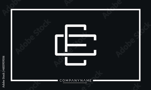 Alphabet Letters CE or EC logo Monogram