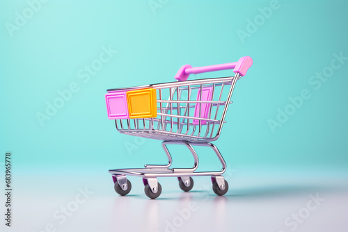 shopping cart with clipping path included