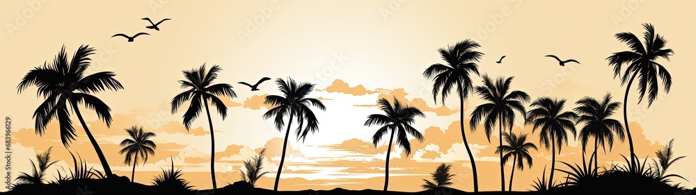 Serene Sunset Beach Panorama