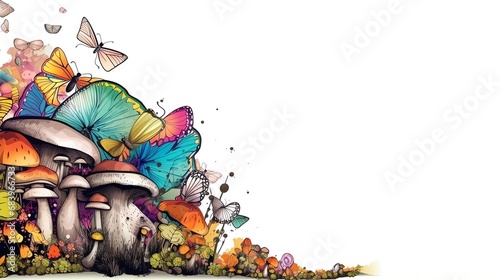 Giant Mushroom on a White Background - Perfect for Fantasy and Fairytale Designs photo