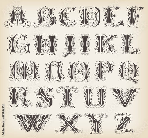 Set of decorative letters