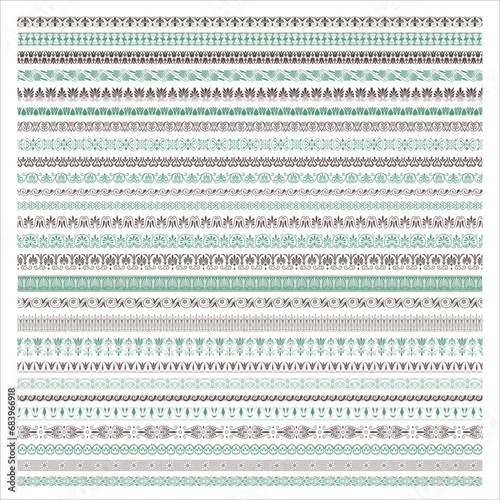 Set of seamless decorative borders