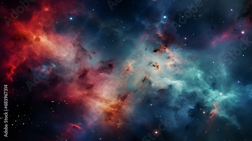 A breathtaking view of a distant nebula  AI Generative.
