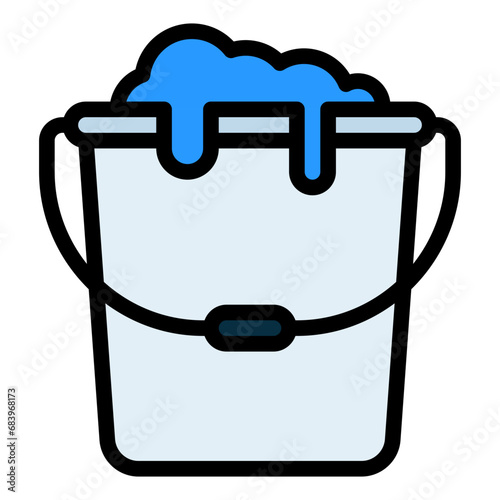 bucket colorful filled line icon