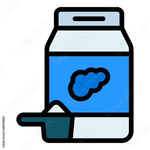washing powder colorful filled line icon