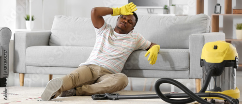 Tired African-American man ...