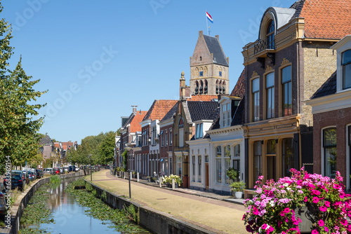 Cityscape of the picturesque town of Bolsward in the province of Friesland, Netherlands. photo