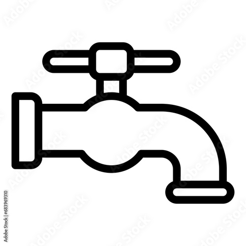 water tap black outline icon