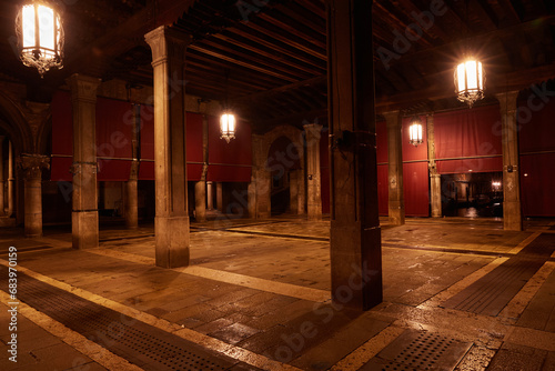 Ancient architecture in old town of Venice city, Italy