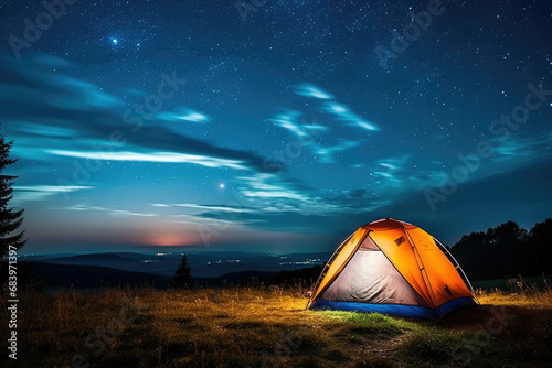 Stars nature night starry sky hiking travel outdoor forest adventure tent landscape