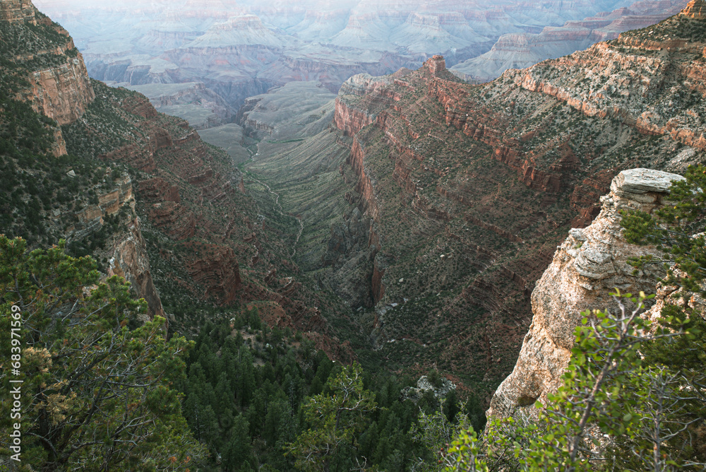 Canyon panoramic landscape. National Park, Arizona. Colorado desert view.