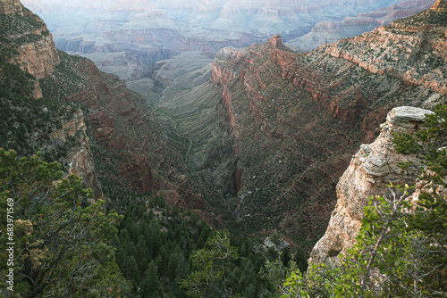 Canyon panoramic landscape. National Park, Arizona. Colorado desert view.