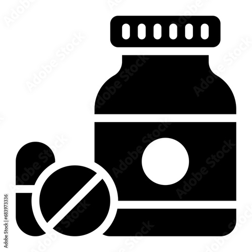 vitamin black solid glyph icon for nutrition