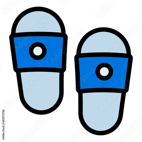 flip flop colorful filled line icon