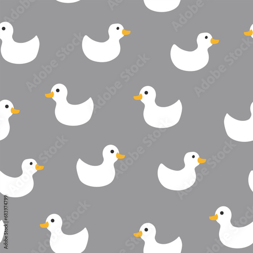 Cute rubber duck Seamless Pattern  Cartoon ducks Background vector Illustration.