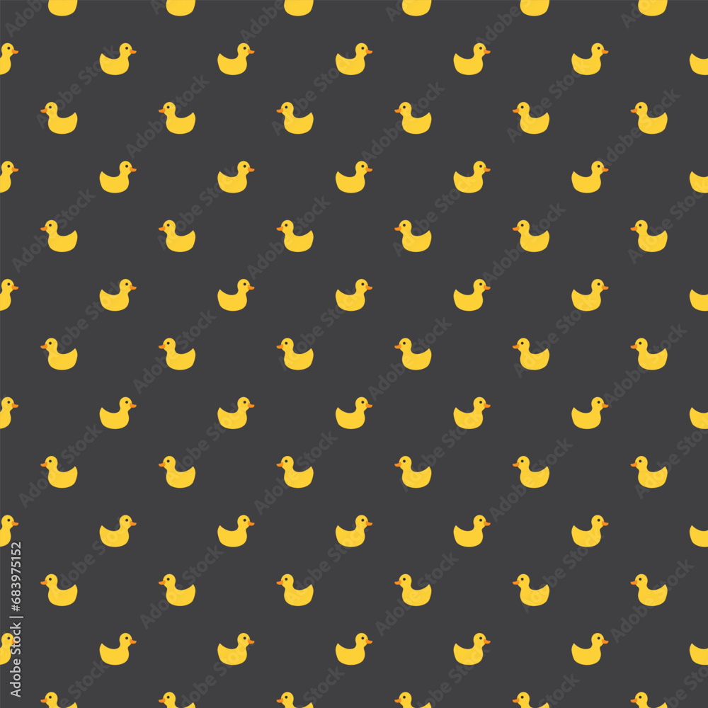 Cute rubber duck Seamless Pattern, Cartoon ducks Background vector Illustration.