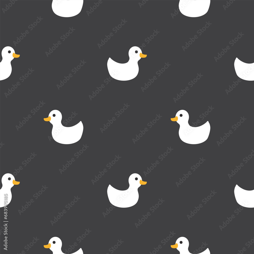 Cute rubber duck Seamless Pattern, Cartoon ducks Background vector Illustration.