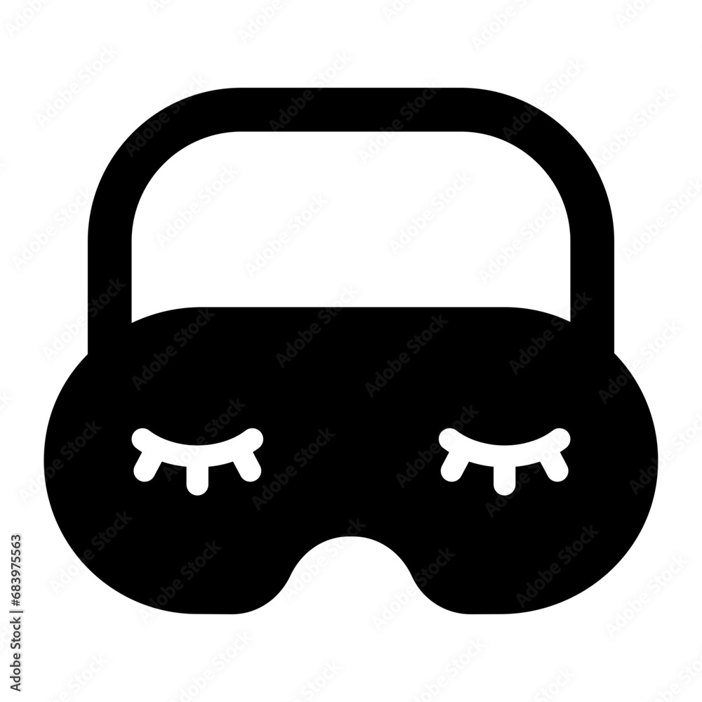 sleeping mask black solid glyph icon sleeping mask black solid glyph icon