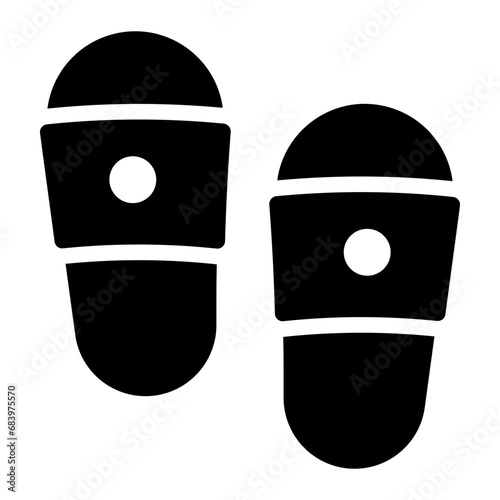flip flop black solid glyph icon