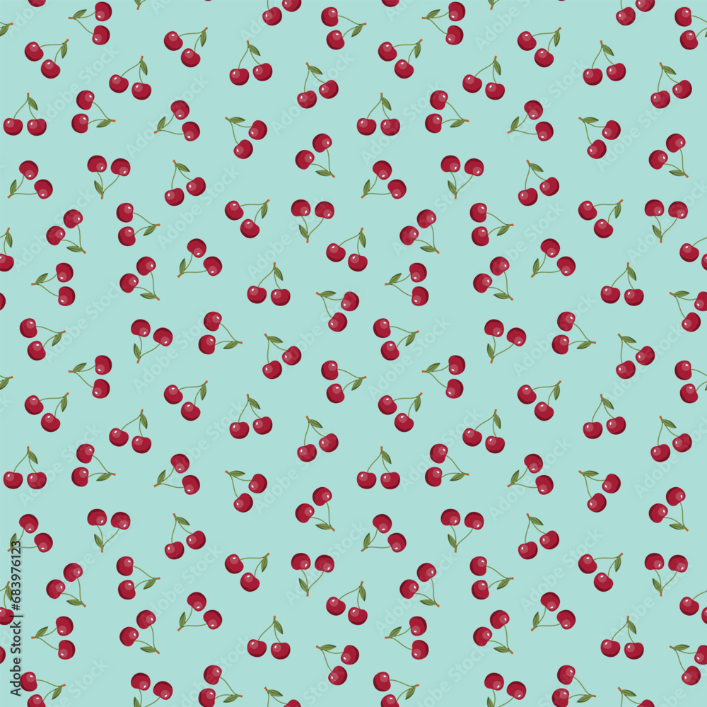 Cherry seamless pattern. Vegan organic eco fruit background. vector illustration Cherry seamless pattern. Vegan organic eco fruit background. vector illustration