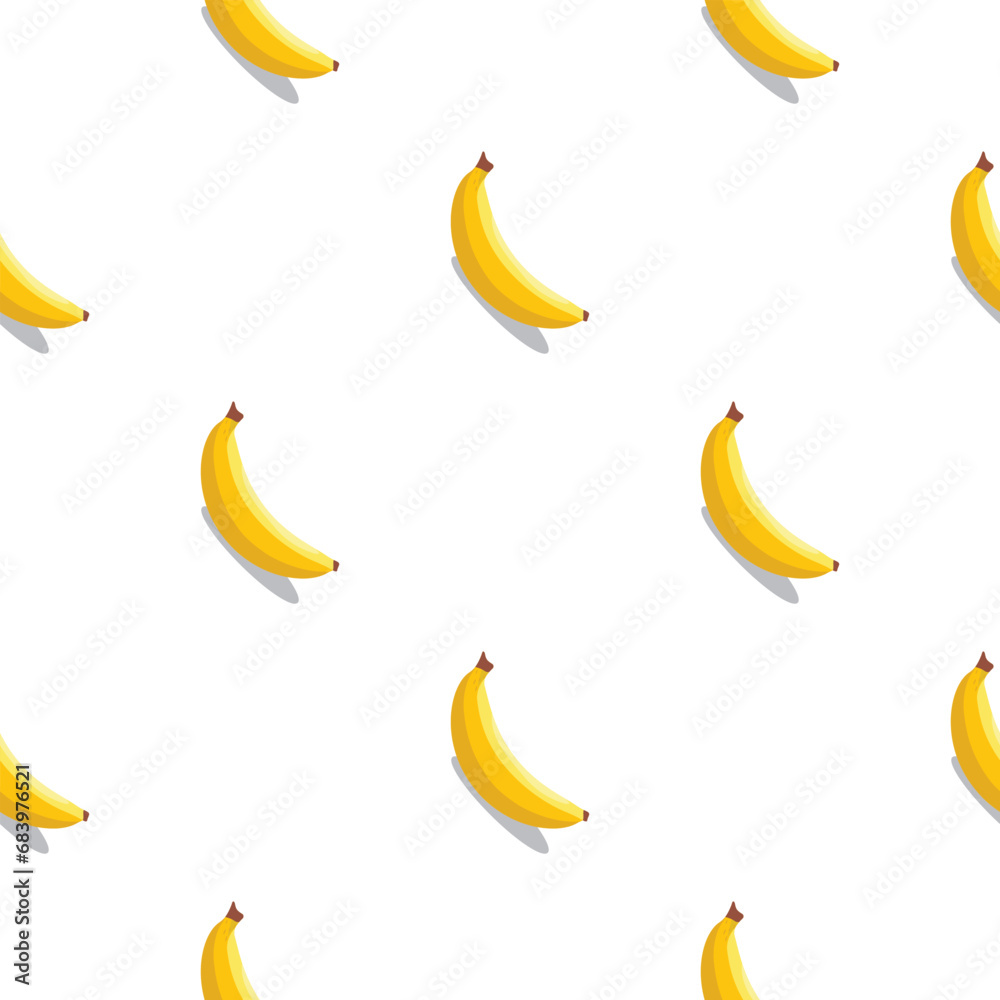 Banana seamless pattern. Vegan organic eco fruit background. vector illustration