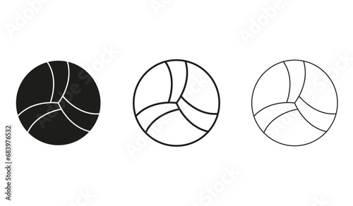 Volleyball ball icon. Editable stroke. Vector illustration.