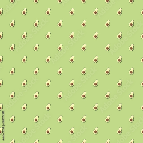 Avocado seamless pattern. Vegan organic eco fruit background. vector illustration.