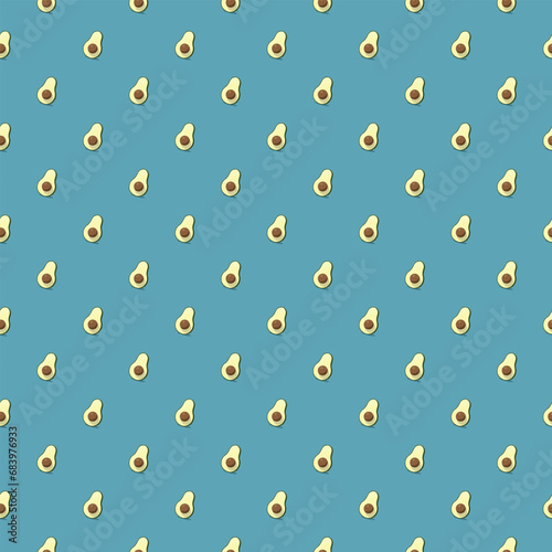 Avocado seamless pattern. Vegan organic eco fruit background. vector illustration.