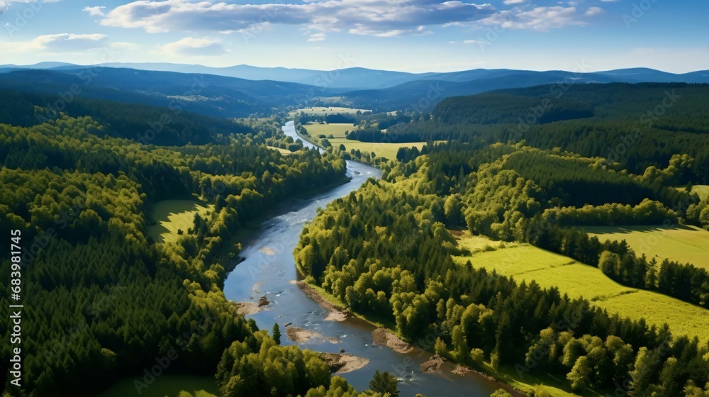a river running through a valley a river running through a valley