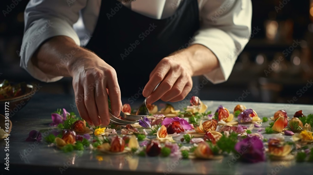 a person cutting flowers