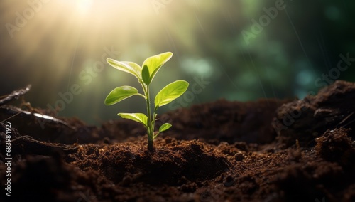 Miraculous Growth: The Powerful Interplay of Soil, Sun, and Sprouting Life Generative AI