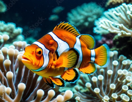 clown fish coral reef / macro underwater scene, view of coral fish, underwater diving clown fish coral reef / macro underwater scene, view of coral fish, underwater diving  © prasanth