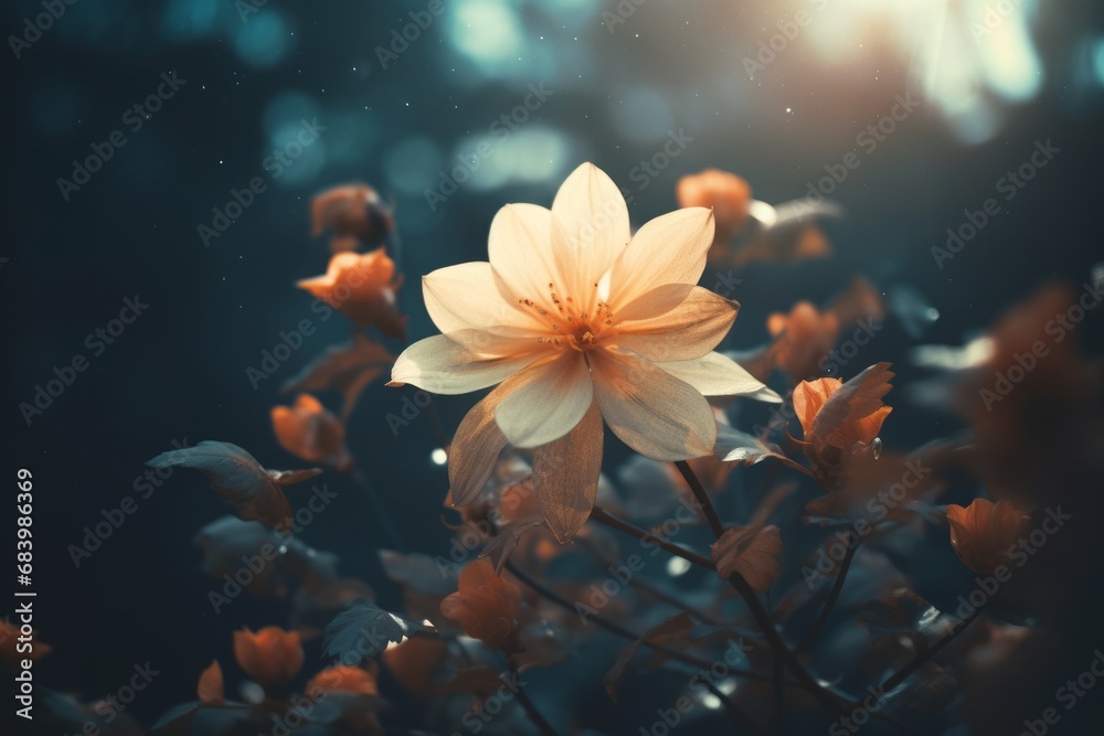 Fototapeta premium Breathtaking Floral Sunset: A Stunning Fusion of Nature's Beauty Generative AI