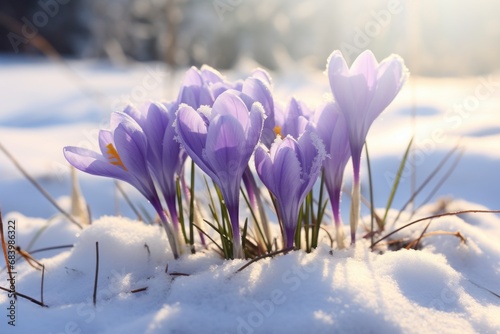 Mesmerizing Winter Crocus: The Unseen Beauty of Flora Captured in Unique Style Generative AI