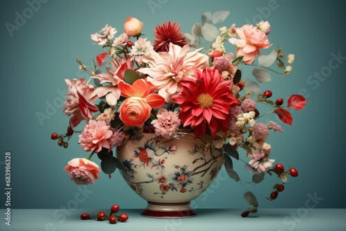 Mesmerizing Blooms: An Exploration of Floral Artistry in Classic Still Life Generative AI © monsifdx