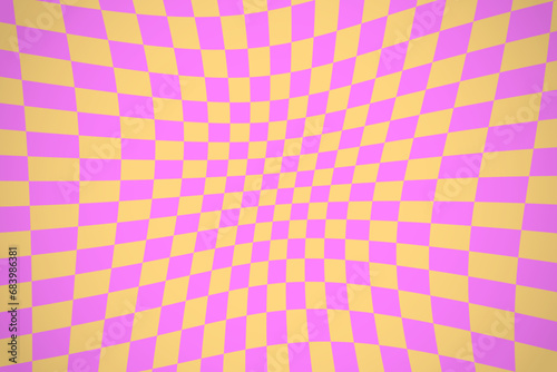 Vector abstract retro background in groovy style. Vintage groovy chessboard background.