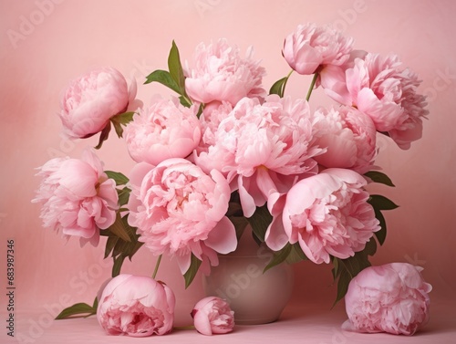 Exquisite Peonies: An Exploration of Elegance in Pink Generative AI