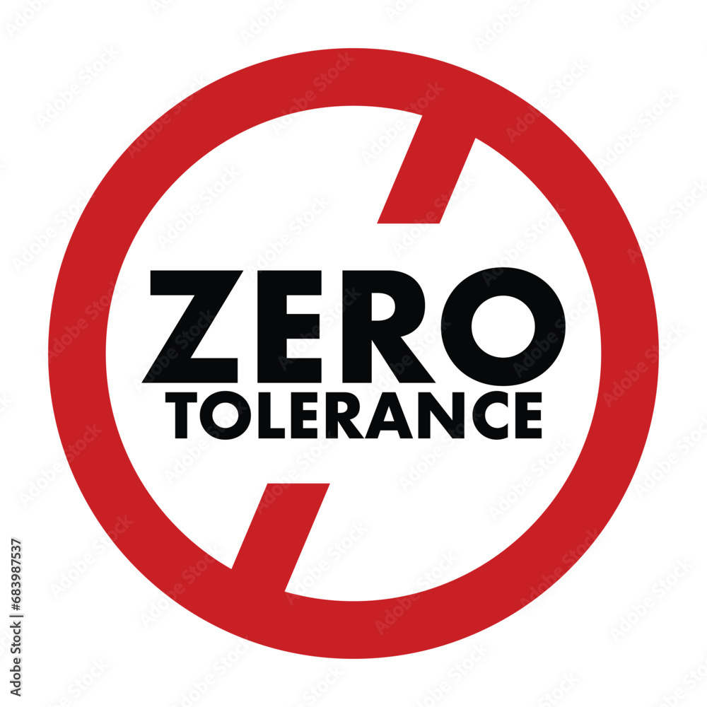 Photo & Art Print vector illustration of Zero tolerance refusal to