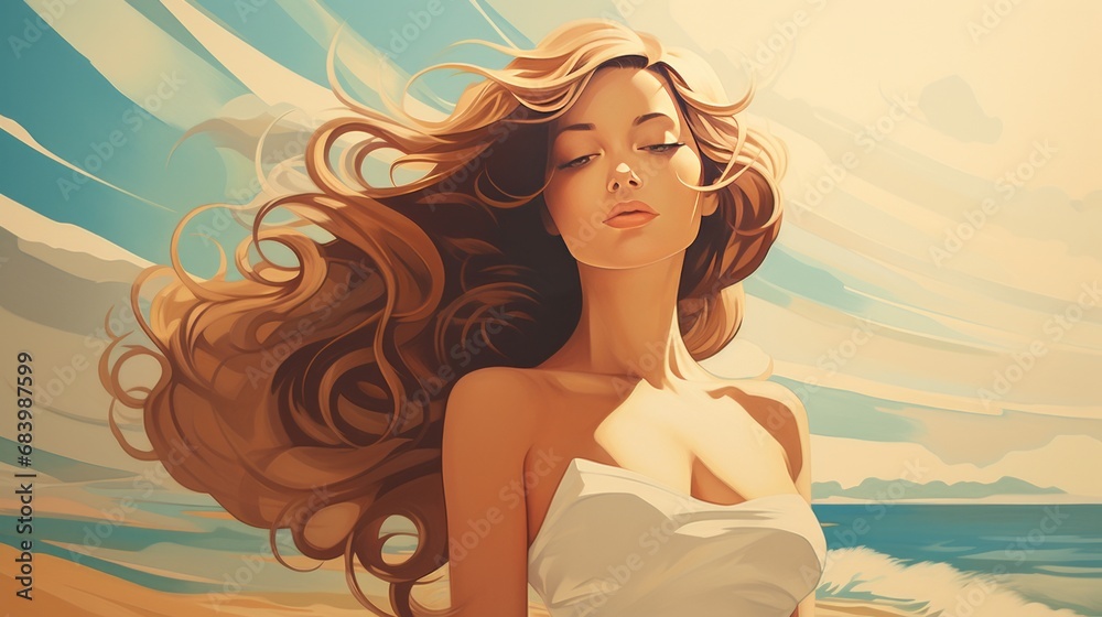 Unleashing Serenity: Sunlit Waves Dancing on Pristine Blue Beach Generative AI Unleashing Serenity: Sunlit Waves Dancing on Pristine Blue Beach Generative AI