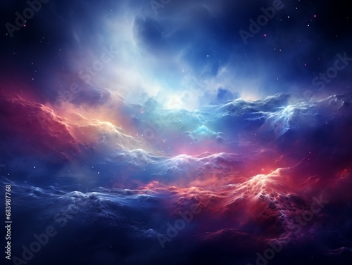 Mesmerizing Cosmic Symphony: Explore the Splendor of Blue Nebula Generative AI
