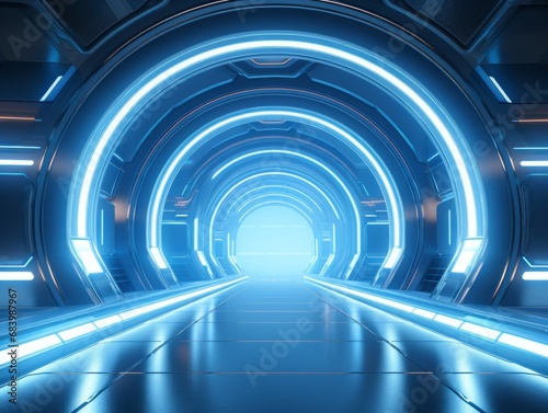 Immerse Yourself in the Luminous Futuristic Tunnel: The Nexus of Innovation and Design Generative AI