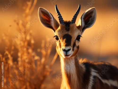 Stunning Snapshot: Black-haired Young Gazelle in Its Prime Generative AI