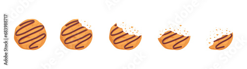 Bitten cookie vector set