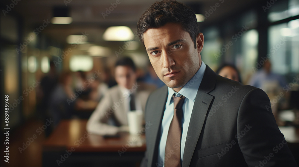 Portrait of a stressed businessman. Sad employee in corporate 9 to 5 job. Portrait of a stressed businessman. Sad employee in corporate 9 to 5 job.
