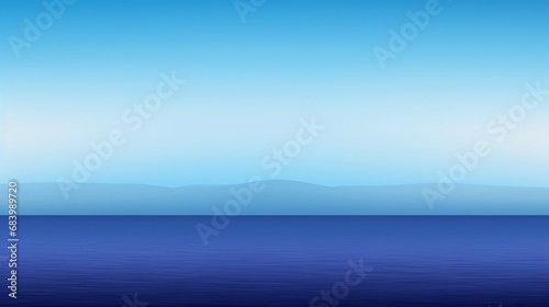 Abstract blue sea, mountains and sky, Majestic and expansive cobalt Horizon, gradient background of Blue to Black