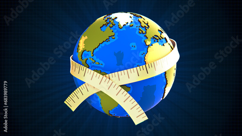 Konstfotografi Measuring earth circumference with tape measure