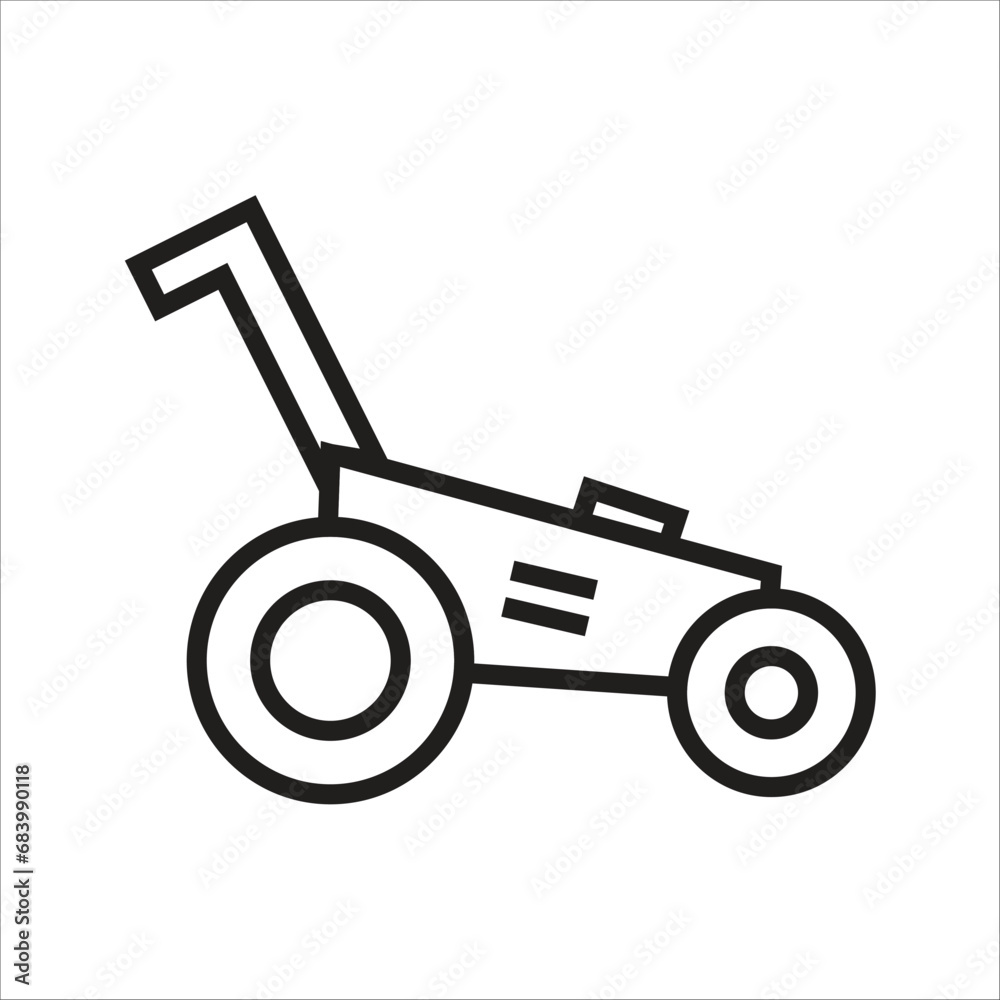 grass cutter vector icon line template grass cutter vector icon line template