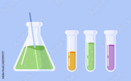 Lab chemical tubes vector set