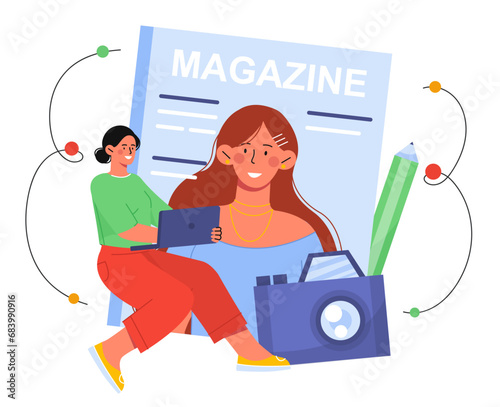 Fashion magazine editor vector concept