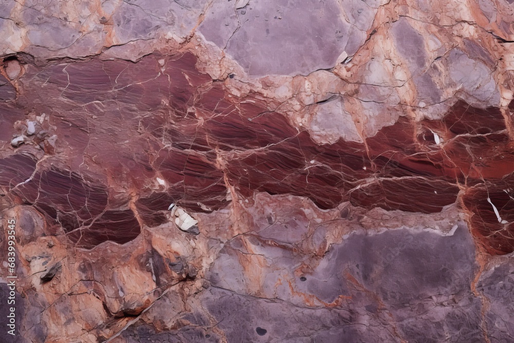 Mesmerizing Dance of Scarlet Hues: An Abstract Exploration of Textured Marble Generative AI